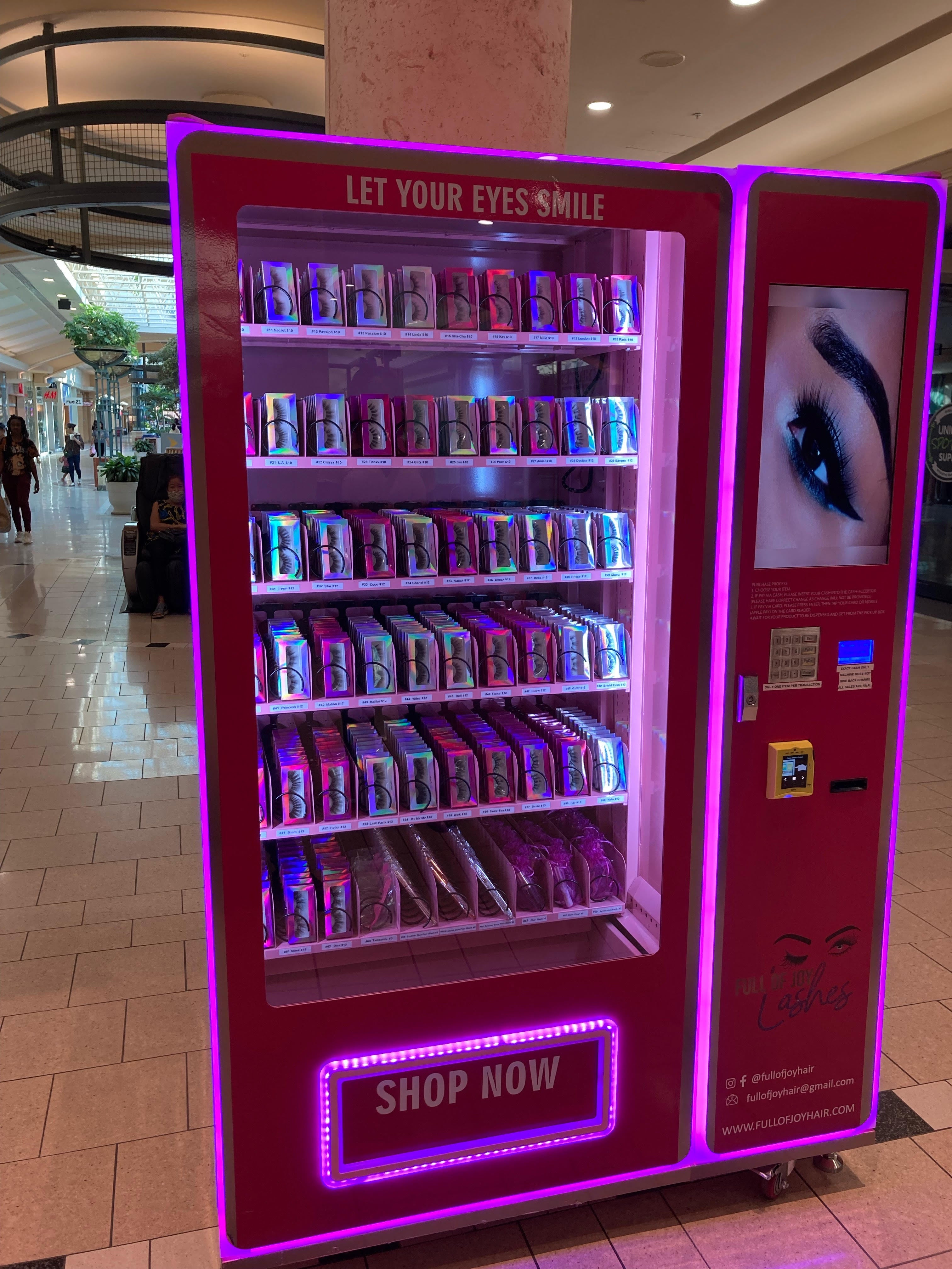 Lash vending store machine